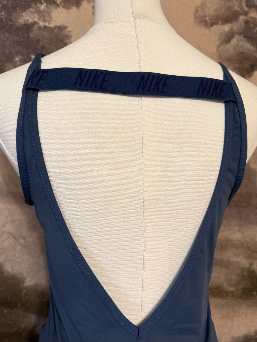 Nike Dark Blue Slim Performance Tank with Open Back